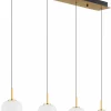 Pendelleuchten>Globo LED-Pendelleuchte 4flg orangemehrfarbigschwarzgoldfarbengelb