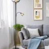 Globo LED-Stehleuchte 2flg schwarzgrau^ Stehleuchten