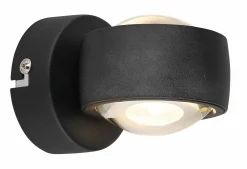 Globo LED-Wandleuchte 2flg schwarz^ Wandleuchten
