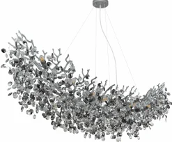 Globo Lüster groß 16flg silberfarbengrau^ Pendelleuchten