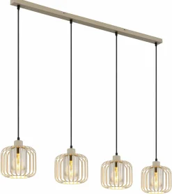 Pendelleuchten>Globo Pendelleuchte 4flg beige