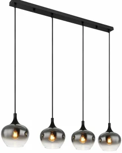 Globo Pendelleuchte 4flg schwarz^ Pendelleuchten
