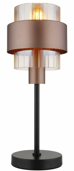Globo Tischleuchte 1flg schwarzbraunrot^ Tischleuchten