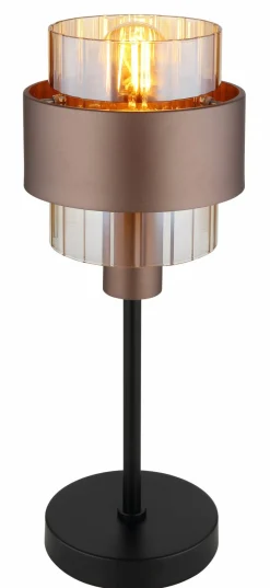 Globo Tischleuchte 1flg schwarzbraunrot^ Tischleuchten
