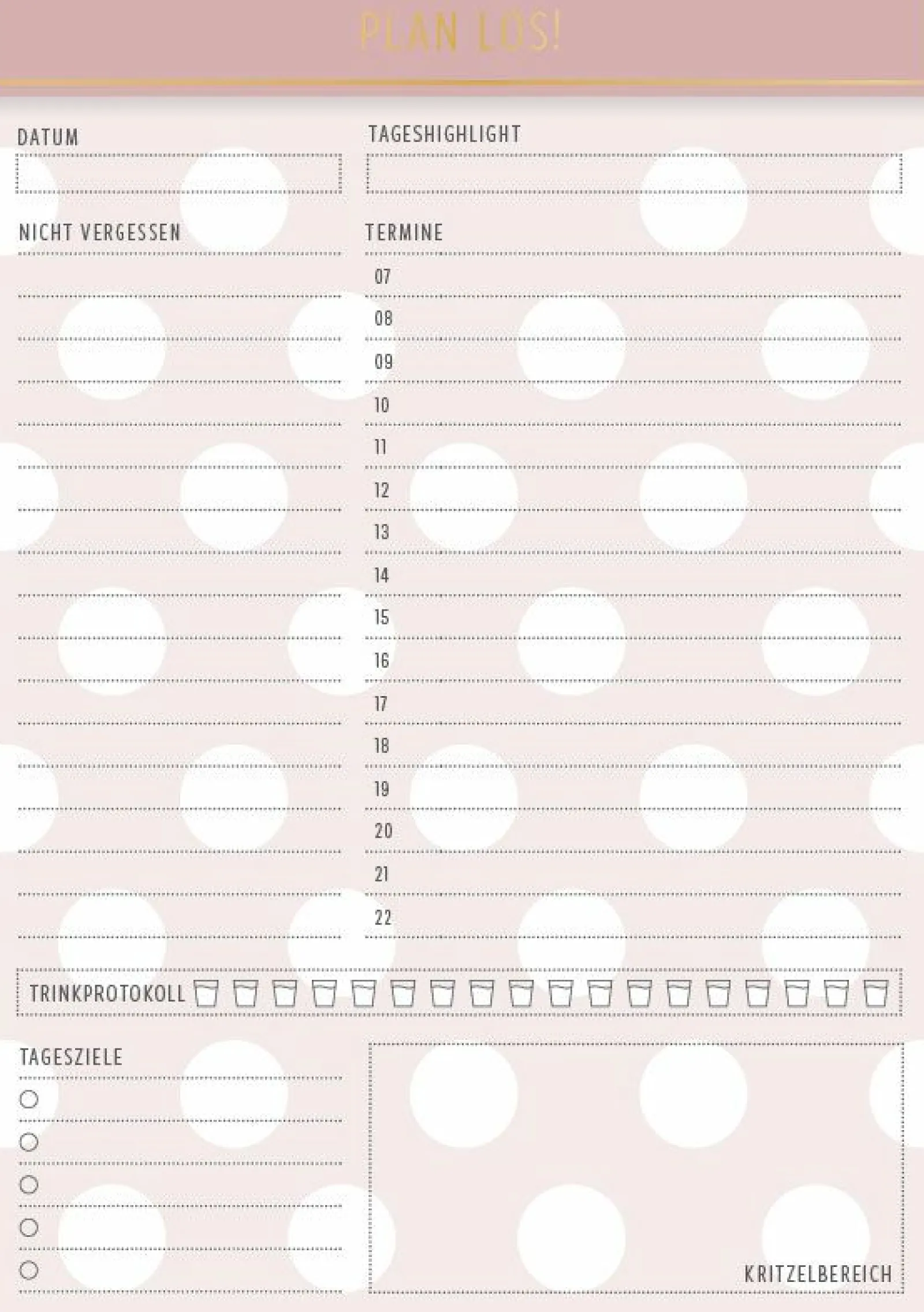 Dekoration>Grafik Werkstatt Tages-To-Do Block grün