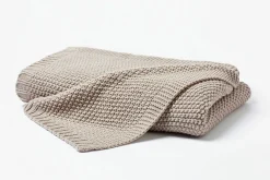 Wohndecken>Hahn Jersey-Strickdecke braun