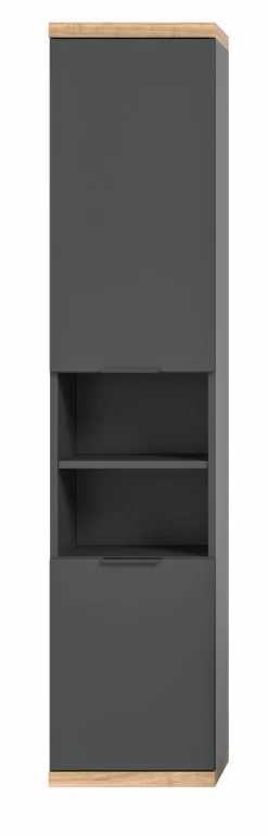 Hängeschrank schwarzgraubraun^ Badmöbel