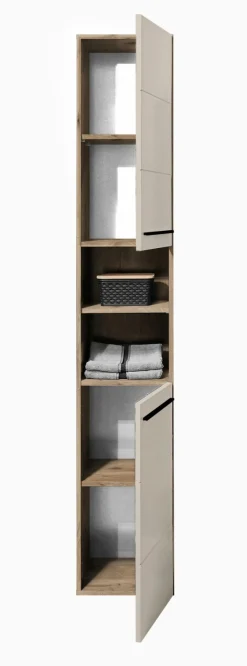 Hochschrank beige^ Badmöbel