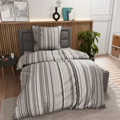 Inspiration Home Satin-Bettwäsche grau^ Satin