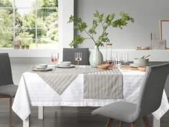 Inspiration Home Tischläufer silberfarben^ Tischtextilien