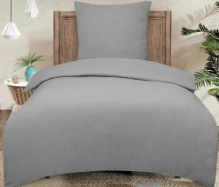 Linon-Renforce|Musselin>Inter Tropic Musselin Bettwäsche silberfarben