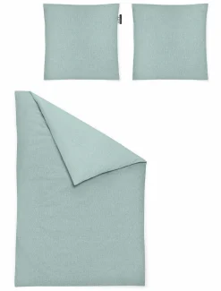Satin>Irisette Mako-Satin-Bettwäsche grün