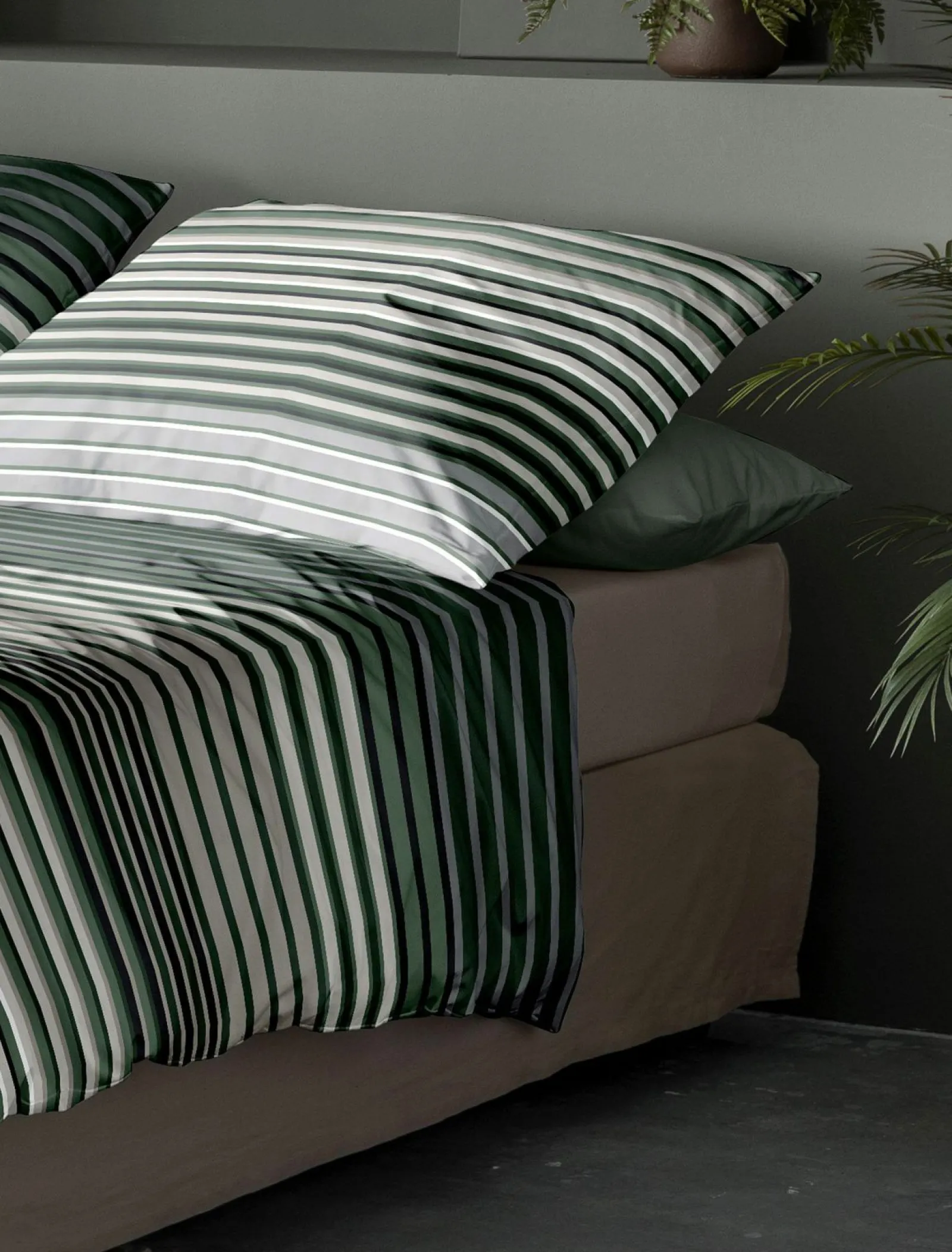 Satin>Irisette Tencel-Bettwäsche grün