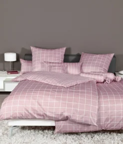 Satin>Janine Mako-Satin-Bettwäsche weißpink