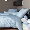 Satin>Janine Mako-Satin-Bettwäsche blau