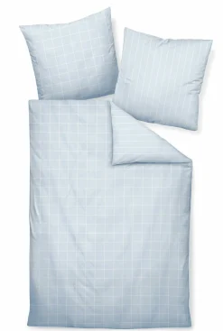 Satin>Janine Mako-Satin-Bettwäsche blau