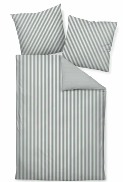 Satin>Janine Mako-Satin-Bettwäsche silberfarbengrau