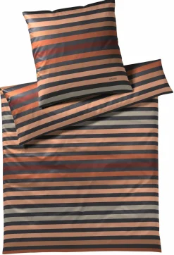 Satin>JOOP! Mako-Satin-Bettwäsche rotbraun