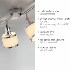 JUST LIGHT Deckenleuchte 4flg silberfarben^ Deckenleuchten