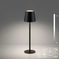 JUST LIGHT LED-Akku-Tischleuchte 1flg schwarz^ Außen Tischleuchten|Akku Tischleuchten