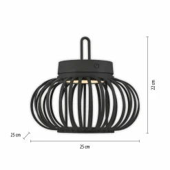 JUST LIGHT LED-Akku-Tischleuchte 1 flg schwarz^ Außen Tischleuchten|Akku Tischleuchten