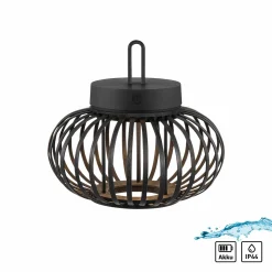 JUST LIGHT LED-Akku-Tischleuchte 1 flg schwarz^ Außen Tischleuchten|Akku Tischleuchten