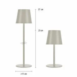 JUST LIGHT LED-Akku-Tischleuchte 1flg grauweiß^ Außen Tischleuchten|Akku Tischleuchten