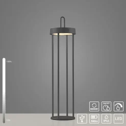 Außen Tischleuchten|Akku Tischleuchten>JUST LIGHT LED-Akku-Tischleuchte 1flg schwarz