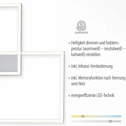 JUST LIGHT LED-Deckenleuchte 2flg silberfarben^ Deckenleuchten