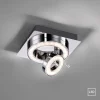 JUST LIGHT LED-Deckenleuchte 2flg silberfarben^ Deckenleuchten