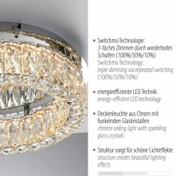 JUST LIGHT LED-Deckenleuchte 1flg silberfarben^ Deckenleuchten