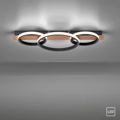JUST LIGHT LED-Deckenleuchte 1flg braun^ Deckenleuchten