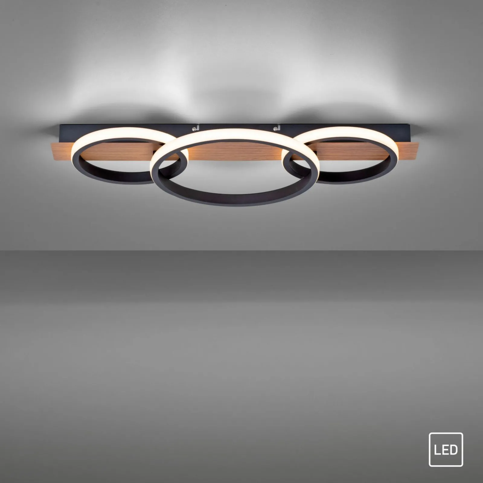 JUST LIGHT LED-Deckenleuchte 1flg braun^ Deckenleuchten