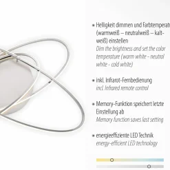 Deckenleuchten>JUST LIGHT LED-Deckenleuchte 3flg silberfarben