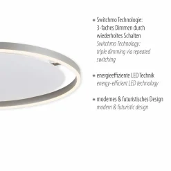JUST LIGHT LED-Deckenleuchte 1flg silberfarben^ Deckenleuchten
