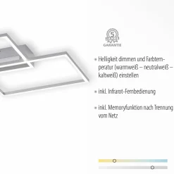 Deckenleuchten>JUST LIGHT LED-Deckenleuchte 2flg silberfarben