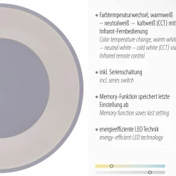 JUST LIGHT LED-Deckenleuchte 1flg weiß^ Deckenleuchten