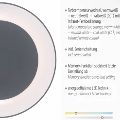 JUST LIGHT LED-Deckenleuchte 1flg grau^ Deckenleuchten