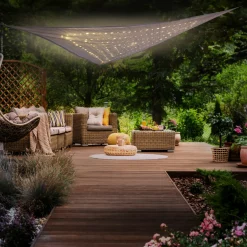 Sonnensegel|Außenleuchten>JUST LIGHT LED-Solar Sonnensegel grau
