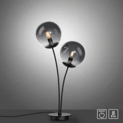 JUST LIGHT Tischleuchte 2flg schwarz^ Tischleuchten