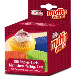 Kaiser 150 Muffin-Papierförmchen mehrfarbig^ Backzubehör
