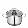 Küchenprofi Kochtopf mit Glasdeckel 12cm silberfarbentransparent^ Töpfe
