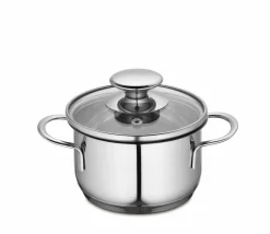 Küchenprofi Kochtopf mit Glasdeckel 12cm silberfarbentransparent^ Töpfe