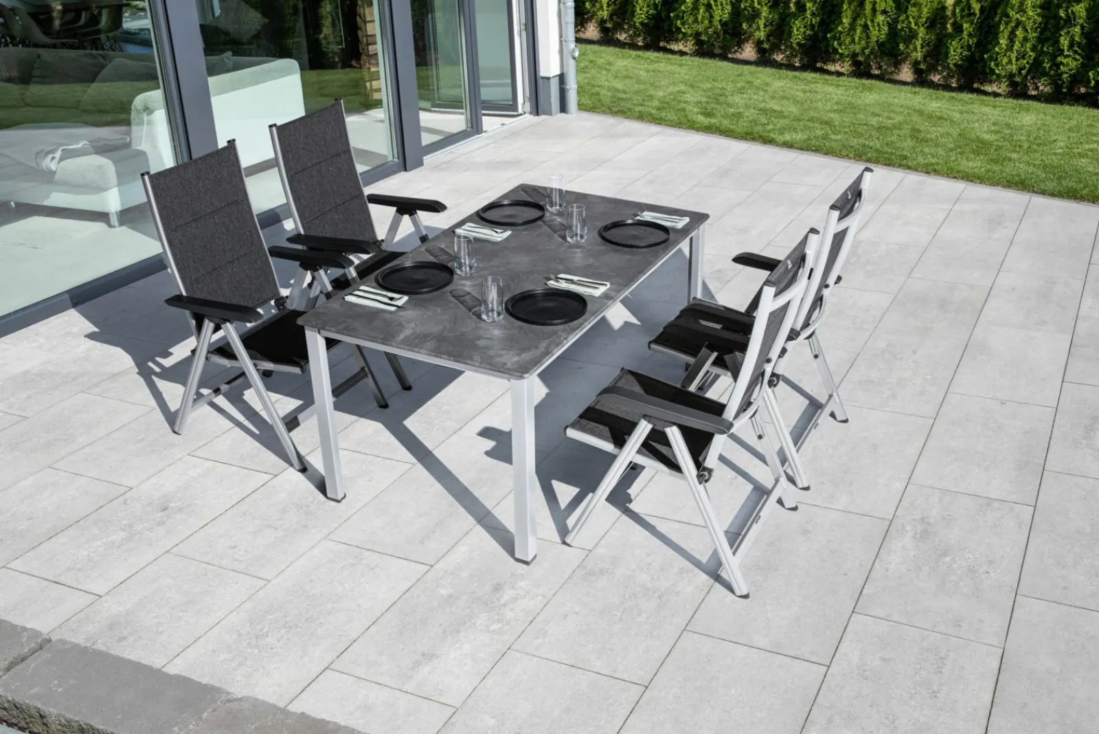 Gartensessel>KETTLER Multipositionssessel schwarzsilberfarben