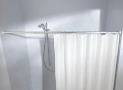 Badzubehör|Badaccessoires>Kleine Wolke Duschvorhang-Federstange grau