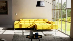 Sofas & Couches>Lascondo Eckgarnitur gelbgoldfarben