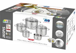 Topfsets>M&K by Elo Topfset 5tlg. silberfarben