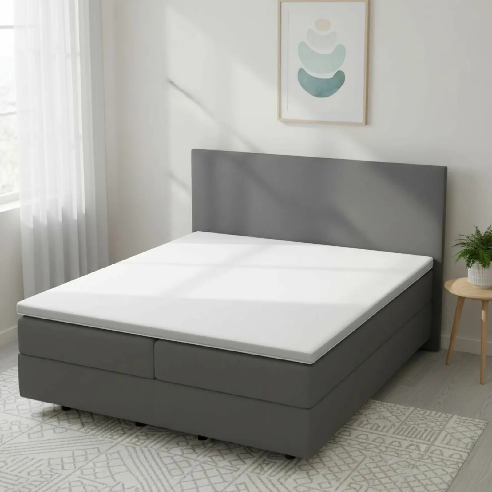 MONDO Boxspringbett grau^ Boxspringbetten|Betten