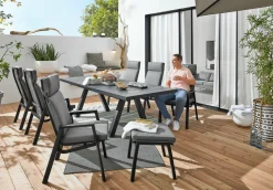MONDO Gartentisch ausziehbar Keramik schwarzgrau^ Gartentische Ausziehbar