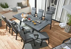 MONDO Gartentisch ausziehbar Keramik schwarzgrau^ Gartentische Ausziehbar